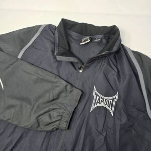 Vintage Tapout Full Zip Windbreaker Men's Size XL Black MMA Y2K Polyester Vented